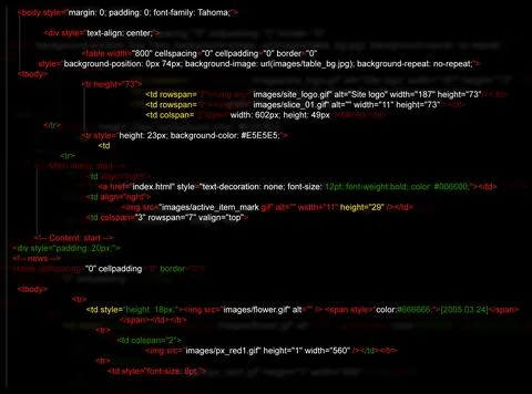 Source code written in programming language on black background Stock Illustration