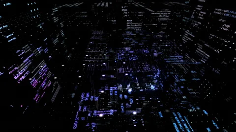 Source codes in cyberspace on a black background inside software or a matrix Stock Footage 162553095