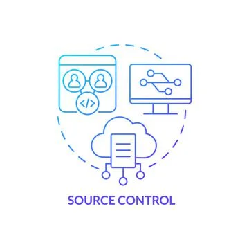 Source control blue gradient concept icon Illustrazione stock