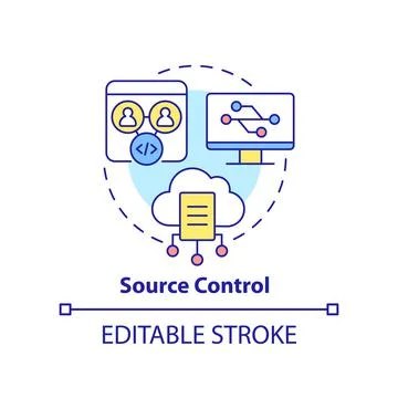 Source control concept icon Stock Illustration