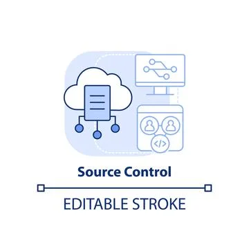 Source control light blue concept icon Stock Illustration