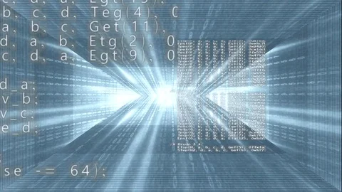 Source corr screens matrix rain blue Stock Footage 83043453