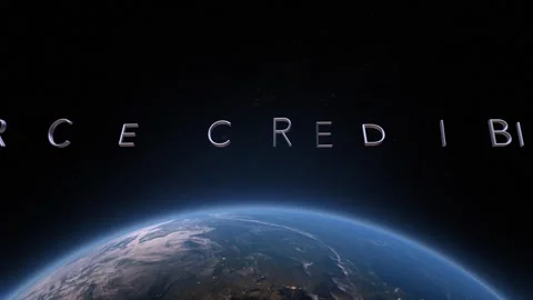 Source Credibility 3D title animation on the planet Earth background Stock Footage 296152296