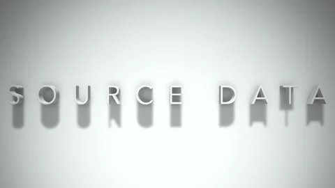 Source Data 3D title animation with shadows on a white background Stock Footage 296686729
