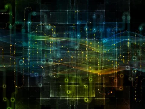 Source of Data Flow Stock Illustration