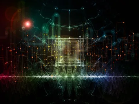 Source of Data Flow Illustrazione stock