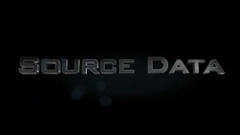 Source Data title 3D metal text on black alpha channel background Stock Footage 301267084
