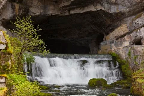 Source de la Loue, river Doubs, Ouhans, Jura, Franche Comte, France Stock Photos