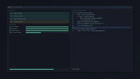 Source developer test repair loop console dark hori go Stock Footage 340282469