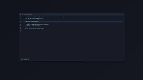 Source developer tool secure automation interface dark hori typescript Stock Footage 341771124