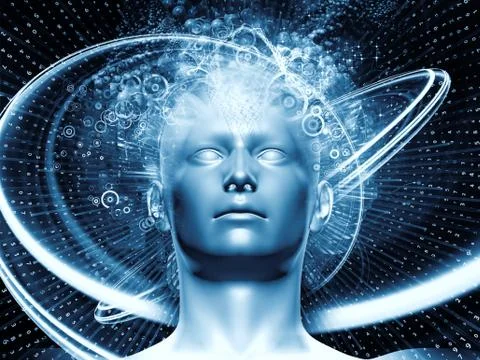 Source of Digital Thoughts Stock Illustration