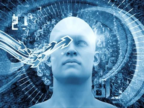 Source of Digital Thoughts Stock Illustration