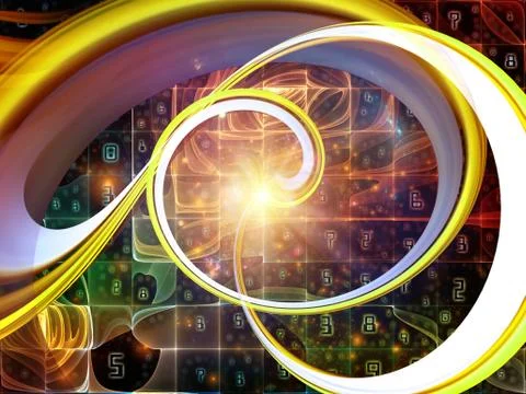 Source of Digital World Stock Illustration