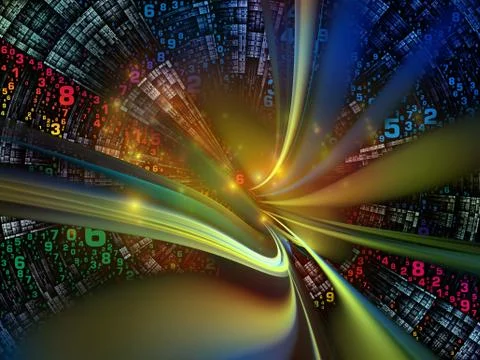 Source of Digital World Stock Illustration