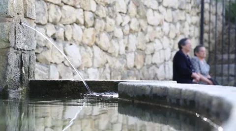 Source of drinking water in a village in Spain-Dan Stock Footage 43671687