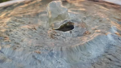 Source of fresh drinking water. Cold and healthy water bubbling Stock Footage 241425411