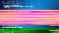 Source Glitch Min Scrambled 8-Bit Scrolling Blue Grad Stock Footage