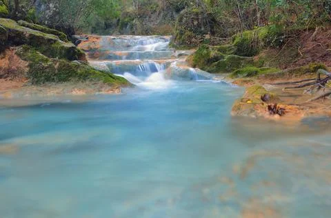 Source of the Huveaune river, mountain stream in the south of France Stock Photos