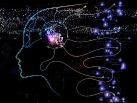 Source of Machine Consciousness Stock Illustration
