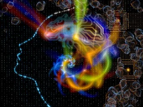 Source of Machine Consciousness Stock Illustration