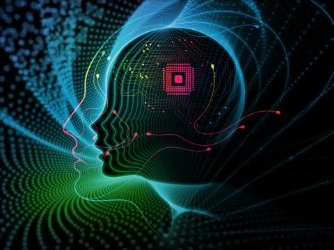 Source of Machine Consciousness Stock Illustration