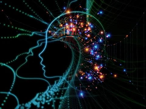 Source of Machine Consciousness Stock Illustration