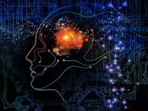 Source of Machine Consciousness Illustrazione stock