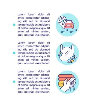 Source of microplastics concept line icons with text Stock-Illustration