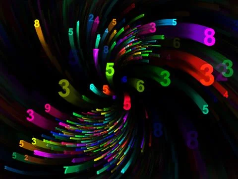 Source of Moving Digits Stock Illustration