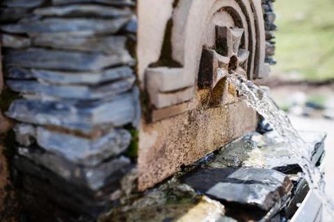 Source near tsminda sameba, georgia Stock Photos