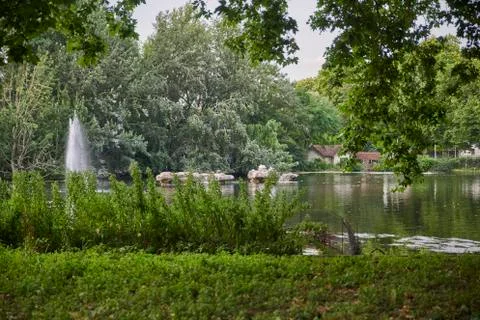 Source in the park at london Stock Photos