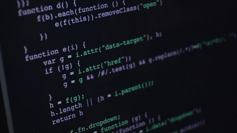 Source programming code or html moving over screen Stock Footage 101257646