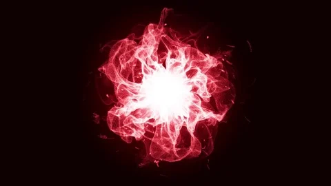 Source of pure energy collapse in a dark background. Red and bright wave energy Stock Footage 82765382