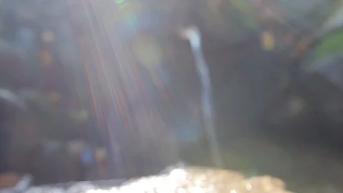 Source of pure water in sunbeam. Spring background Stock Footage 94916782