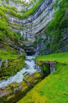 The source of the River Loue Stock Photos