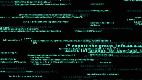 Source scripts on the screen. Stock Footage 156514755