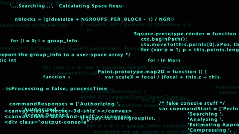 Source scripts on the screen Stock Footage 163340442