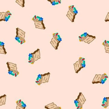 Source separation isometric icon seamless pattern Stock Illustration