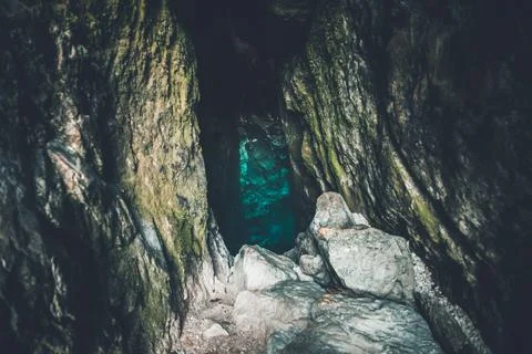 Source of the So?a River in Triglav National Park in Slovenia Stock Photos