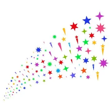Source Stream of Confetti Stars 스톡 일러스트
