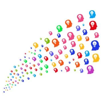 Source Stream of Intellect Bulb Stock Illustration