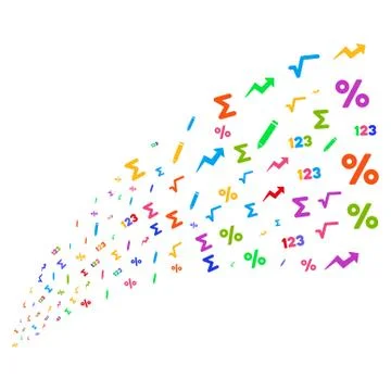 Source Stream of Math Symbols Stock Illustration