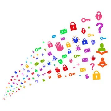 Source Stream of Secrecy Symbols Stock Illustration