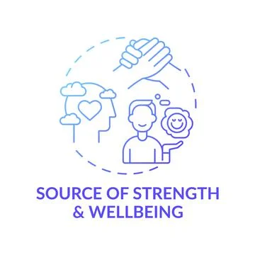 Source of strength and wellbeing blue gradient concept icon Ilustración de archivo