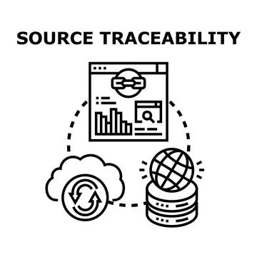 Source traceability digital tracking system technology concept Stock Illustration