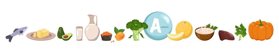 Source of vitamin A Stock-Illustration
