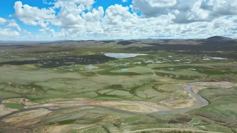 The source of the Yellow River on the Qinghai Tibet Plateau Stock Footage 143823852