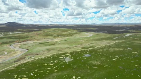 The source of the Yellow River on the Qinghai Tibet Plateau Stock Footage 143823858