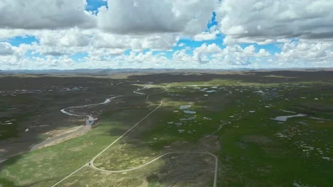 The source of the Yellow River on the Qinghai Tibet Plateau Stock Footage 143823962