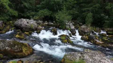 The sources of gilardes on isere Stock Footage 158284727